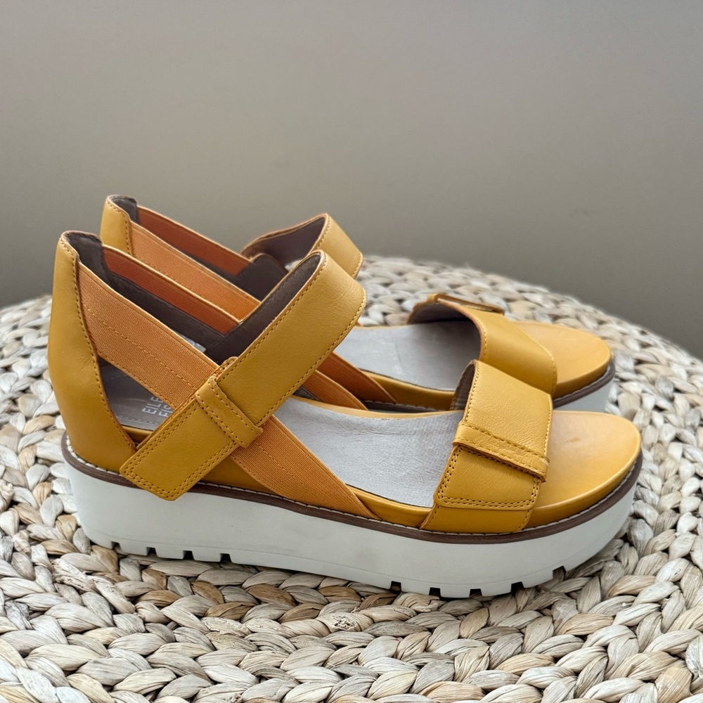 Eileen Fisher Luck Smooth Leather Sandals - Picture 4 of 9